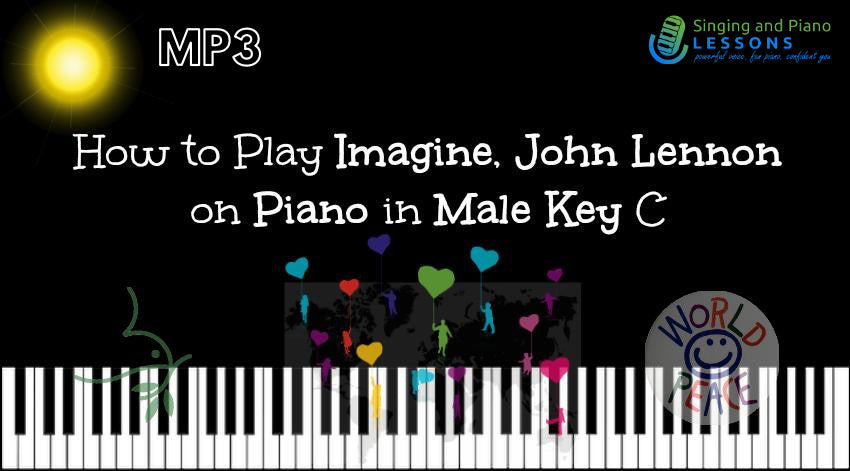 How to Play Imagine, John Lennon on Piano in Male Key C – Audio MP3