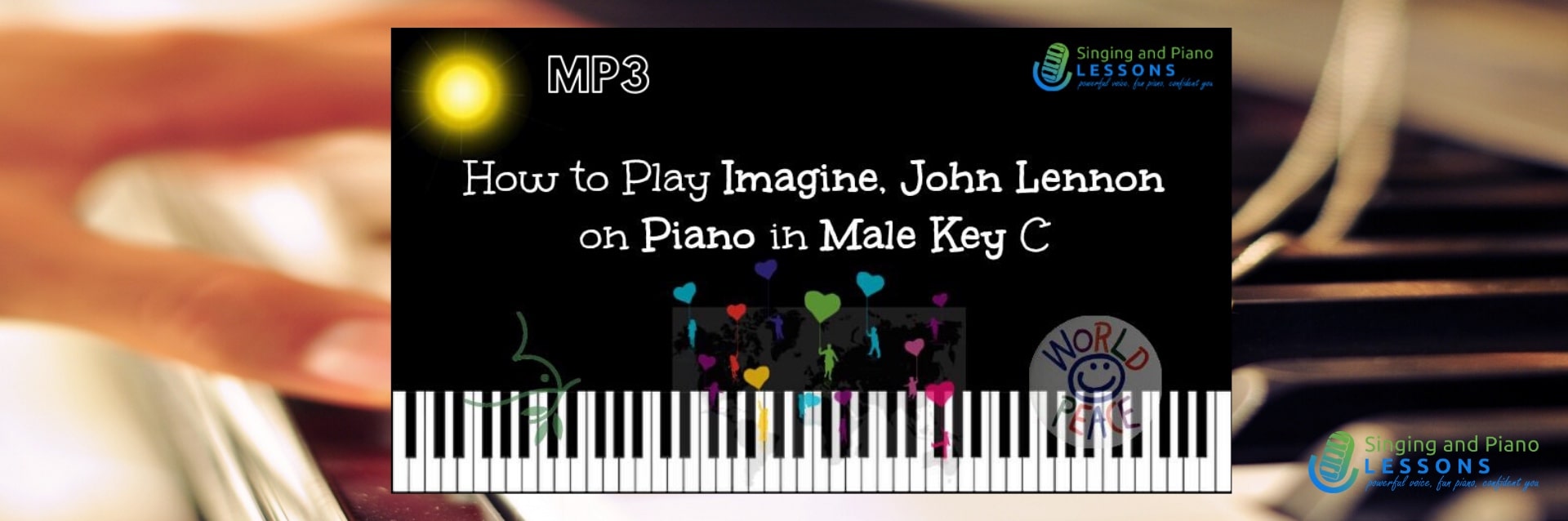 How to play Imagine by John Lennon in Male Key, C on Piano