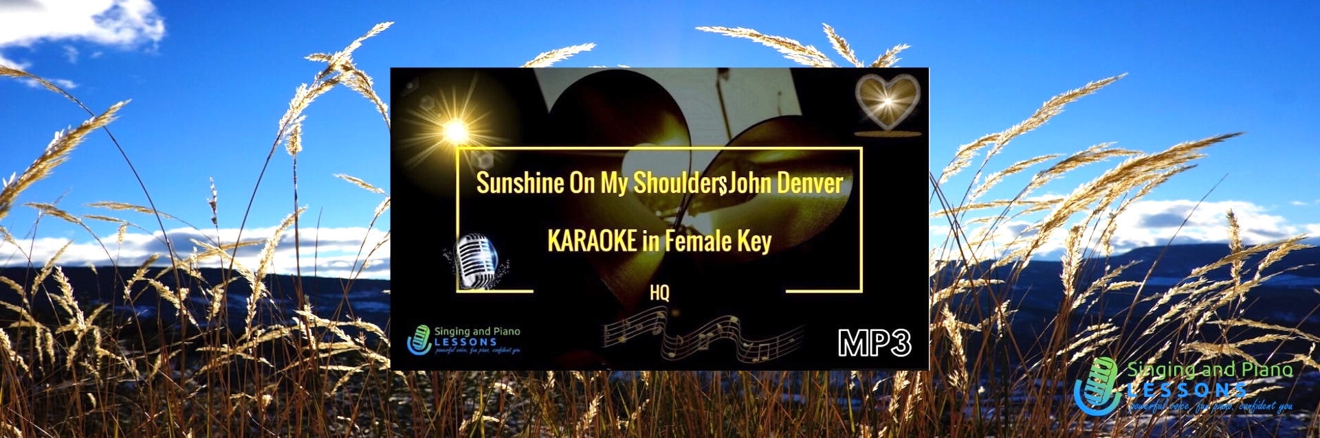 Sunshine on my shoulders, John Denver KARAOKE in Female Key, Instrumental HQ/ Baritone for Males