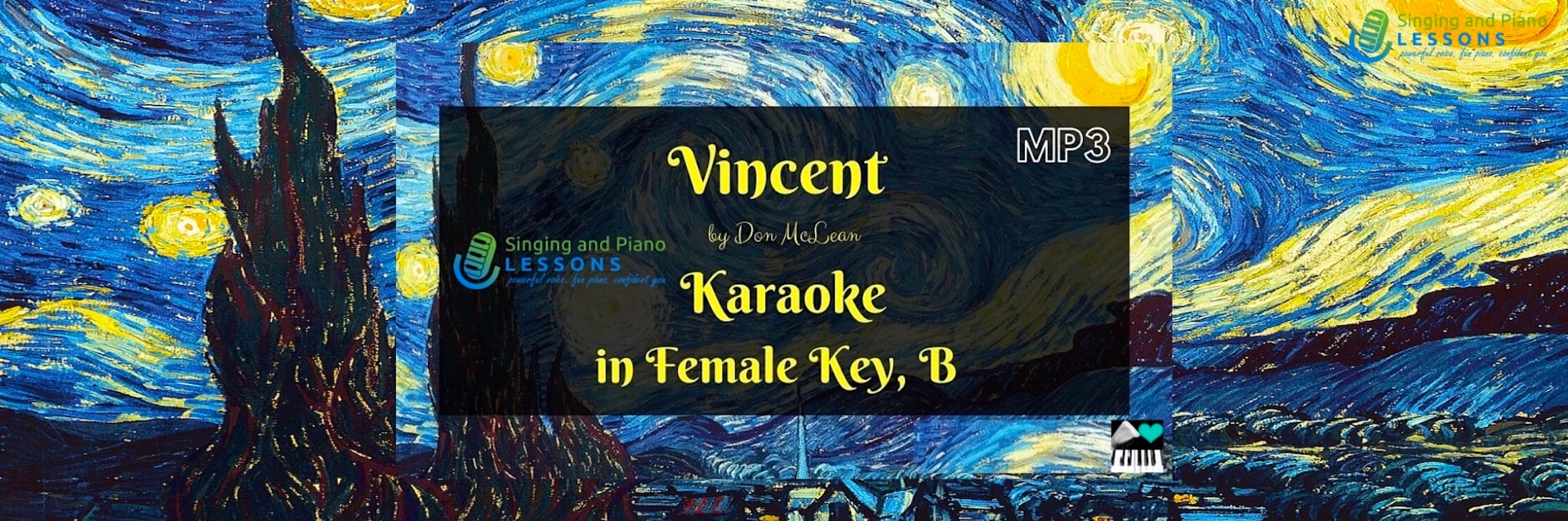Vincent, Don McLean, Karaoke in Female Key B/ Baritones for Males