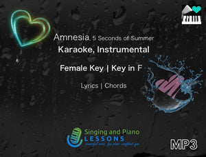 Amnesia by 5 Seconds of Summer Karaoke Instrumental in Female Key – Audio MP3