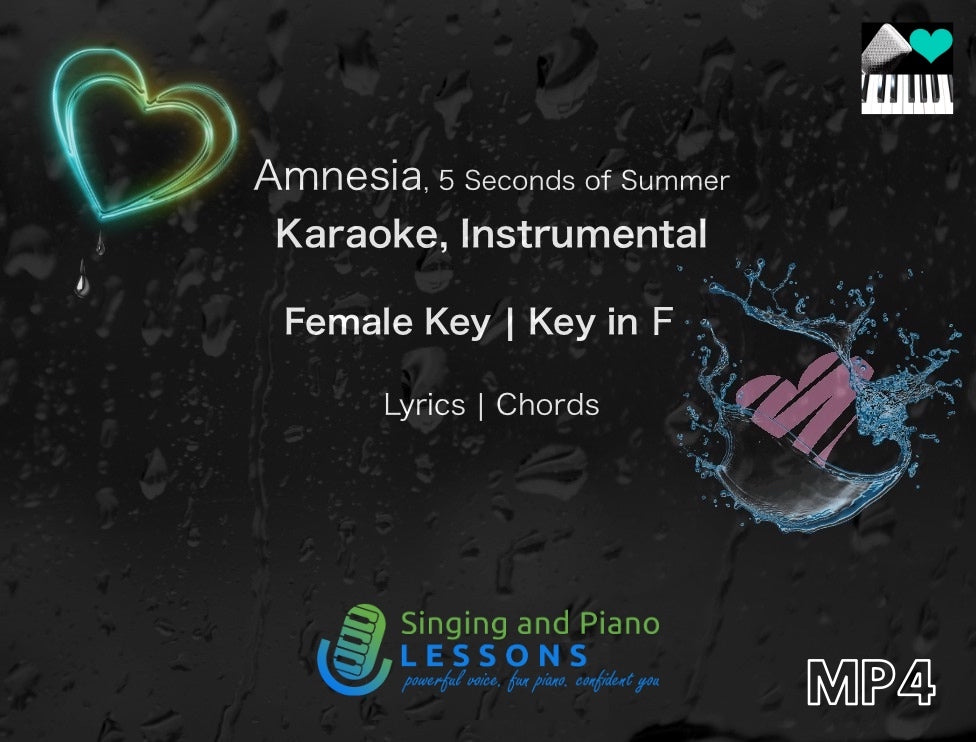 Amnesia by 5 Seconds of Summer Karaoke Instrumental in Female Key – Video MP4
