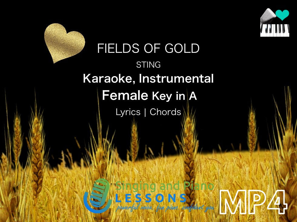 Fields of Gold Sting Karaoke Instrumental in Female Key – Video MP4