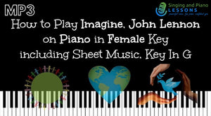 How to Play Imagine, John Lennon on Piano in Female Key including Sheet Music, Key In G – Audio MP3