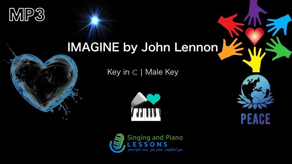 Imagine, John Lennon - Karaoke, Instrumental in Male Key C with Lyrics & Chords – Audio MP3