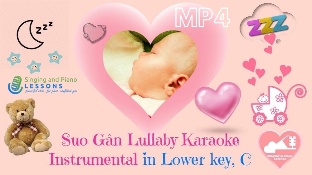 Suo Gan Lullaby Karaoke Instrumental in Lower key, C - Video MP4