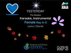 Yesterday Beatles Karaoke Instrumental in Female Key – Audio MP3
